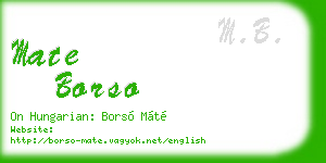 mate borso business card